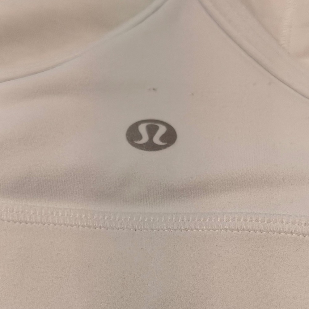 Lululemon Flow Y Bra White Size 10 Strappy Racerback Yoga - Picture 5 of 16
